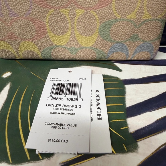 Coach Pastel Rainbow Corner Zip Wristlet NWT - Picture 4 of 6